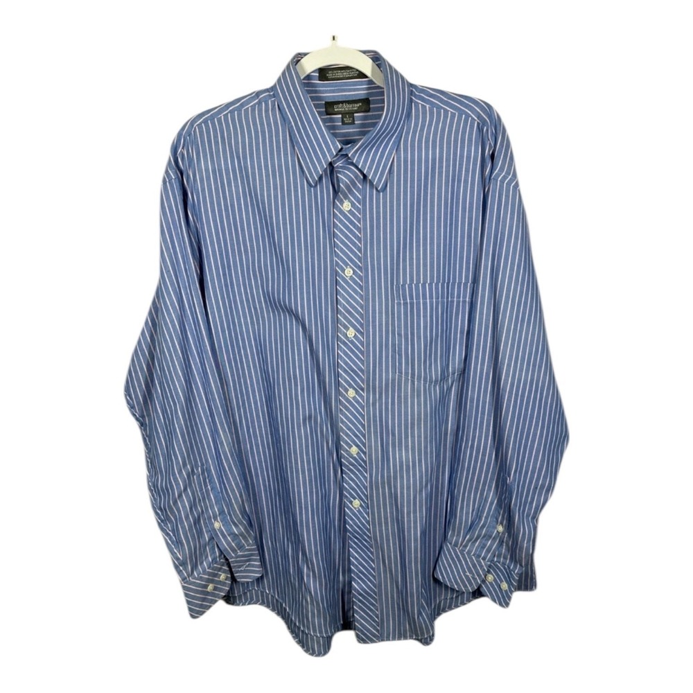 Croft & Barrow Blue Dress Shirt Mens L Long Sleeve Button Down